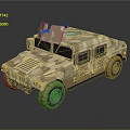 Functional Military Off Road Vehicle With Camouflage Exterior And Roof Equipment