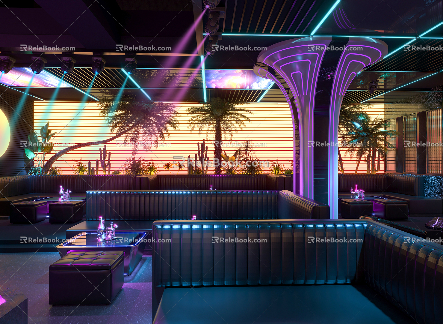 Modern Bar Fashion Bar 3d model