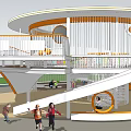 Colorful Children's Play Area With Spiral Staircase And Multi Level Open Design