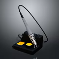 Professional Soldering Iron Station With Metal Tip Black Base And Yellow Pads