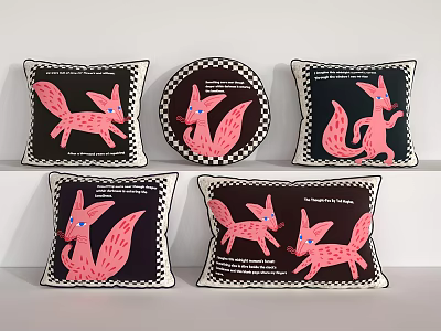 cartoon animal pillow fox pillow 3d model