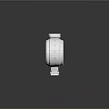 Cartoon Themed 3D Model Featuring White Symmetrical Circular Structure And Reflective Base