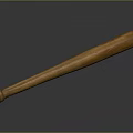 Vintage Wooden Baseball Bat With Smooth Surface On Gray Background 3d model