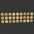 Yellow Emoji Daily Life Items With Multiple Rows Various Expressions And Reflection