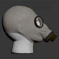 White Firefighting Gas Mask With Circular Lens And Breathing Apparatus