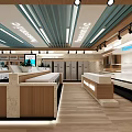 Modern Specialty Store Interior With Stylish Display Counters Shelves And LED Lighting Fixtures