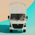 White Utility Truck Featuring Modern Cargo Bed with Safety Rails and Front Design