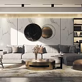 Modern Sofa Coffee Table Combination Simple 3d model