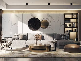 Modern Sofa Coffee Table Combination Simple 3d model