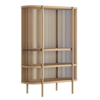 Antrey Hartikainen Wood Grille Side Cabinet 3d model