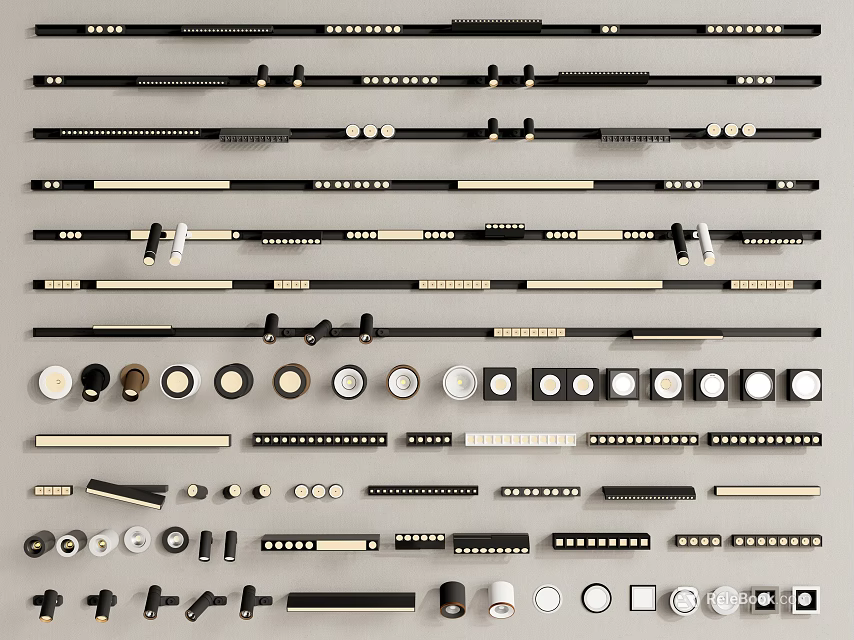 Contemporary Downlights and Spotlights Collection With Different Designs and Sleek Finishes 3d model 