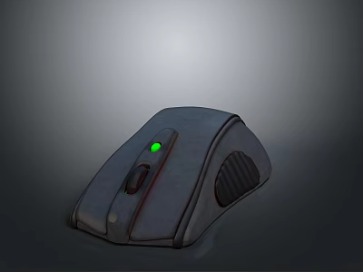 Ergonomic Wireless Computer Mouse With Green LED Indicator And Comfortable Grip 3d model