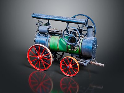 Retro Traction Locomotive Tractor Antique Traction Locomotive Antique Tractor model