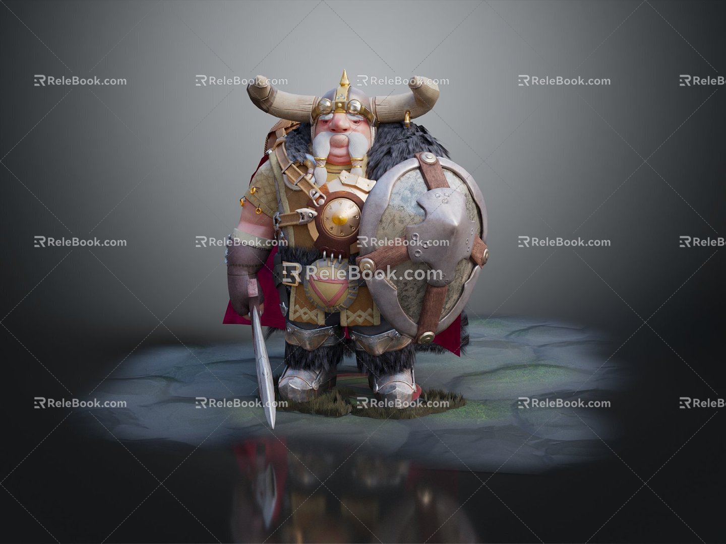 Modern Game Role Pirate Viking Warrior Viking Dwarf Warrior 3d model