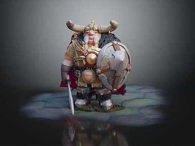 Modern Game Role Pirate Viking Warrior Viking Dwarf Warrior model