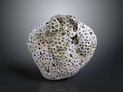 Intricate Stone Sculpture Carving With Porous Surface And Artistic Hollow Patterns 3d model