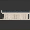 Cartoon Style Ancient Greek Temple Scene With White Columns Blue Roof And Reflection
