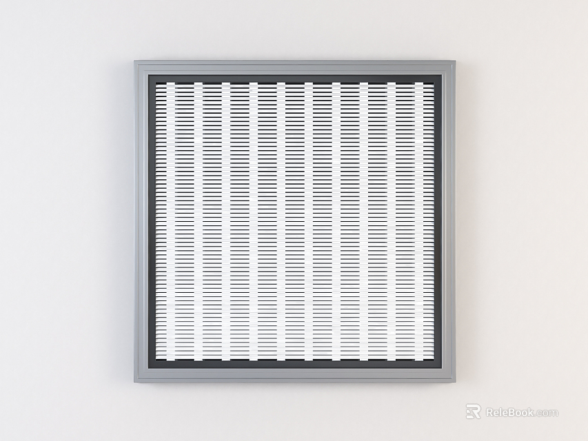 Modern Square Grille Light with Gray Frame and White Grille Mounted on Wall 3d model 