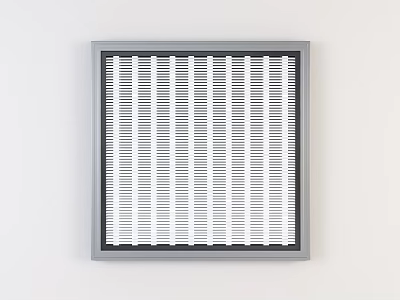 Modern Square Grille Light with Gray Frame and White Grille Mounted on Wall 3d model