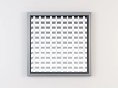 Modern Square Grille Light with Gray Frame and White Grille Mounted on Wall 3d model