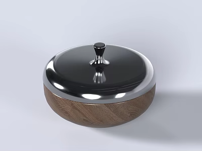 Modern Coffee Table With Metal Top And Wooden Base Design 3d model