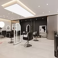 Modern Hair Salon Interior With Black And White Lighting Mirrors Chairs And Reception Desk