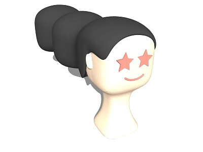 Modern game character curly hair woman 3d model Modern game character curly hair woman 3d model