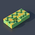 Vibrant Decorative Ornament Set With Green Yellow Elements And Stacked Design For Home Decoration
