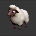 Cute Fluffy Wool 3D Cartoon Sheep Character With Big Eyes And Red Ears
