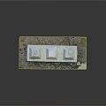 Weathered Concrete Block With Moss Covered Surface And Gravel Dirt Base