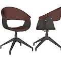 Pink Upholstered Office Chair With Armrests And Metal Base Modern Design