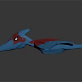 Colorful Pterosaur Toy Model With Blue Red Wings And Detailed Design In Flying Pose