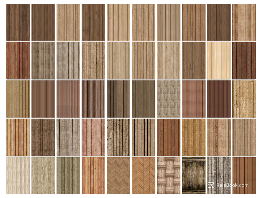 Various Wood Grain Samples With Different Natural Textures And Colors 3d model