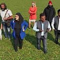 Diverse Group of People Standing Together With Various Clothing Styles And Different Poses