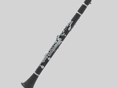 Professional Black Clarinet Woodwind Instrument with Silver Keys for Music Performance 3d model