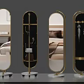 Stylish Full Length Mirrors With Gold Frames And Mobile Stands For Home Decor