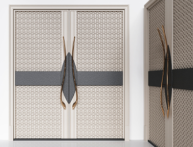 Modern double door 3d model