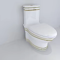 Elegant White Toilet Design With Gold Accent Lines And Modern Style