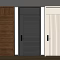 Modern Security Doors With Vertical Slat Designs In Brown Black And Beige Colors