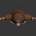 Cute Mole Cartoon Character In Brown Jacket Striped Shirt With Pink Nose And Open Arms