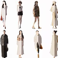 Multiple People in Different Stylish Outfits With Accessories and Fashionable Apparel