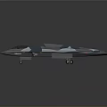 Triangular Unmanned Aerospace Craft For Space Exploration With Blue Gray Camouflage Pattern