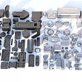 Hard surface mechanical parts combination of mechanical parts 3d model