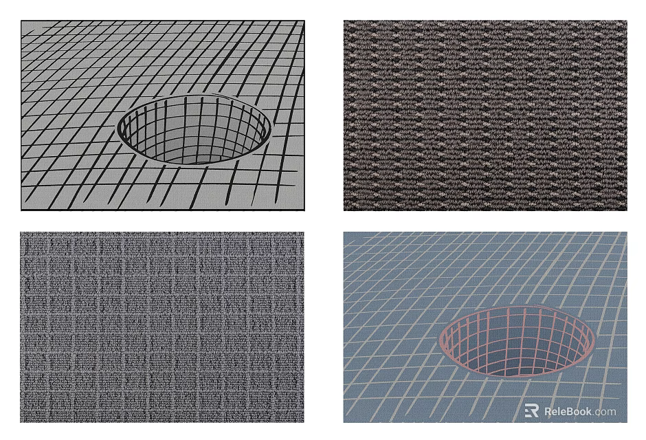 Square Carpet With Woven Textures And Grid Patterns For Modern Home Decor 3d model 