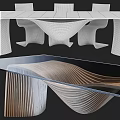 Modern Dining Table Set With Curved Chairs And Glass Top Wooden Structure