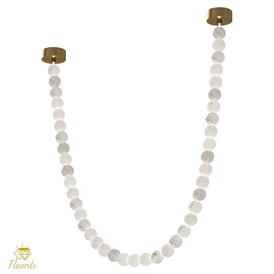 Elegant Modern Chandelier With White Crystal Beads And Gold Metal Finish 3d model