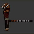 Striped Tiger Game and Movie Character Wearing Red Vest and Black Pants With Arms Outstretched