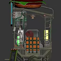 Food Truck Featuring Large Burger Neon Sign Tracked Design And Mobile Drinks