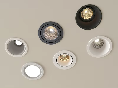Recessed Spotlights and Downlights With Various Designs and Colors for Modern Home Ceiling Lighting 3d model