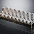Outdoor Bench with Wooden Slats and Metal Frame Simple Design